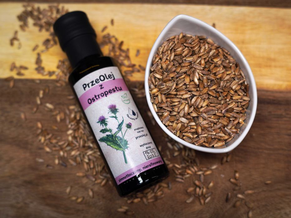 Olej z Ostropestu Tłoczony na Zimno 250ml Świeży, Naturalny, Zdrowy