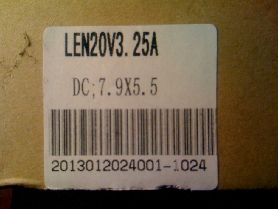 Качественный блок питания Lenovo 20V 3.25A 65W (7.9x5.5)