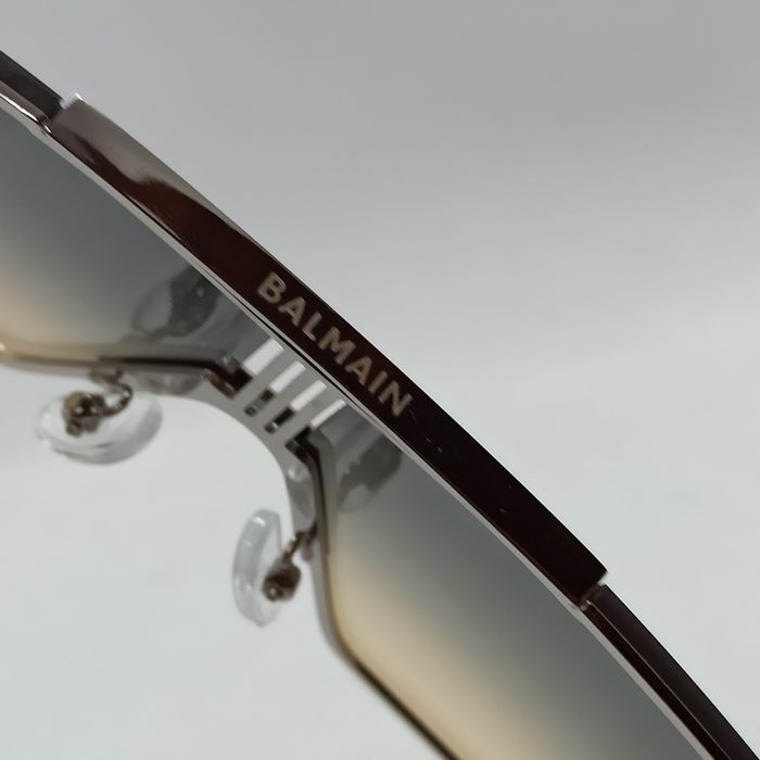 Balmain очки унисекс большие бежево бирюзовый градиент в металл оправе