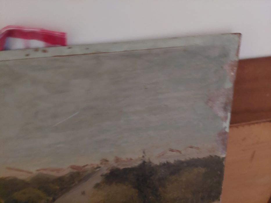 Grande quadro antigo óleo sobre platex restauradores Lisboa