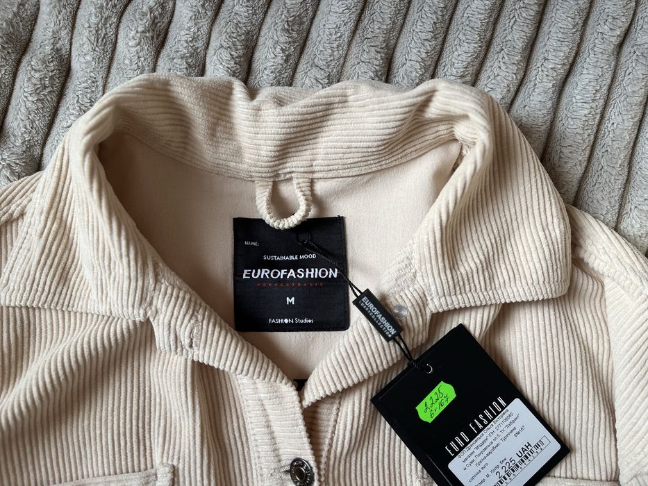 Вельветова рубашка Eurofashion розмір М-L