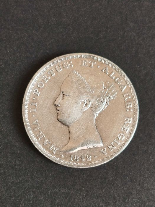 1842 - D. Maria II - 500 Reis - Prata