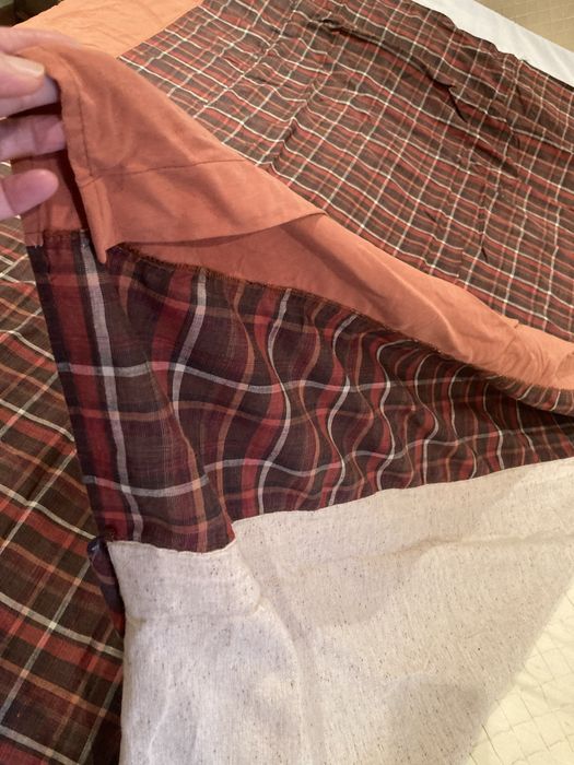 Par de Colchas linho,  xadrês, forro algodão-NOVAS