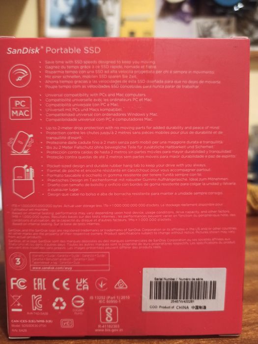 Dysk SanDisk Portable  2 TB SSD nowy