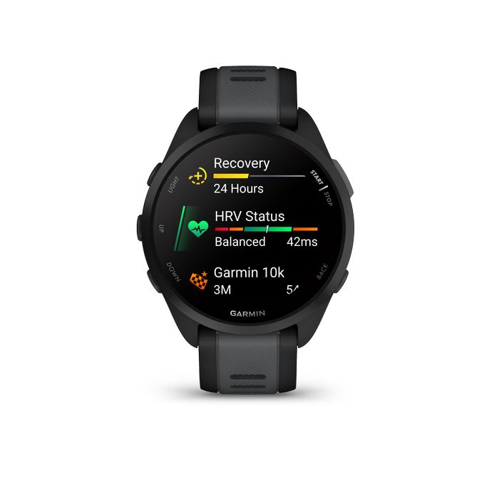 Relógio conectado gps de running garmin forerunner 165 preto/cinzento