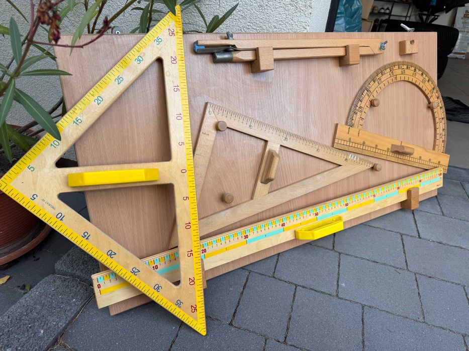 Przybory tablicowe drewniane - matematyka