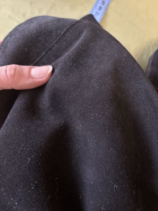 Замшеві чорні сапоги на повну ногу