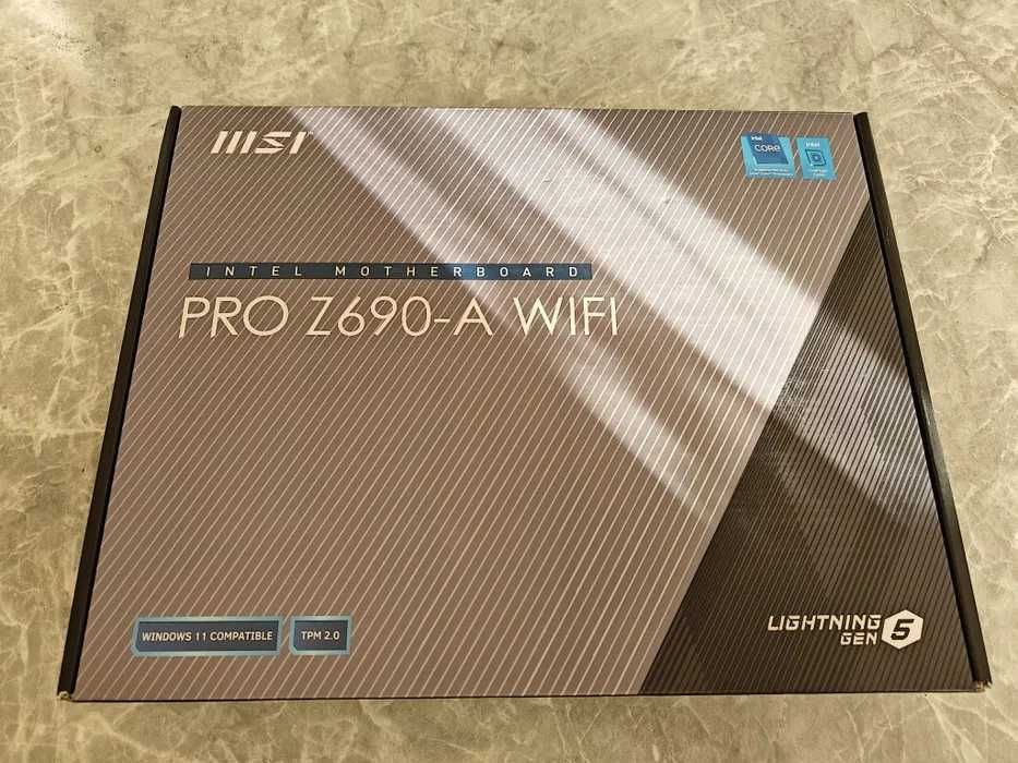 Материнка-МОНСТР под DDR5 и Intel Core i9! Срочно! MSI PRO Z690-A WIFI. Работала с DDR5 памятью 8GB, 16GB, 32GB и процессором Intel i7-12700F, 12900F