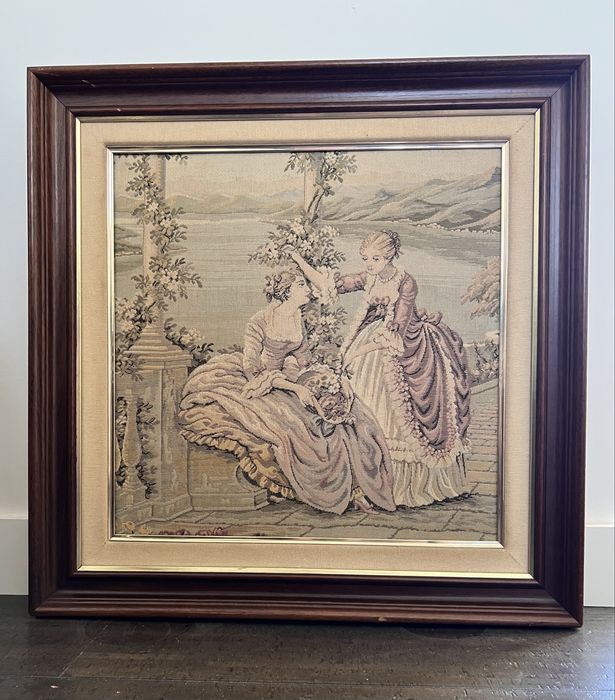 Quadro tapeçaria francesa.Emoldurado.