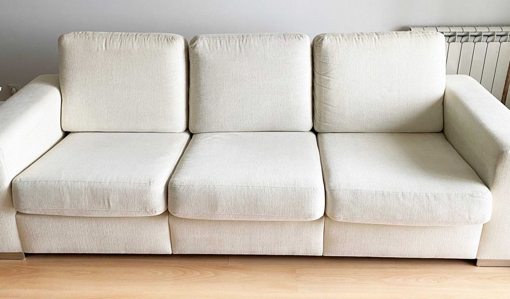 Sofá bege em tecido Aqua Clean - Modular e fácil de limpar