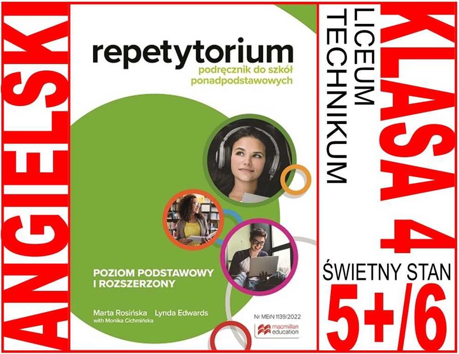 Repetytorium MACMILLAN Język Angielski KLASA 4 - Świetny Stan 5+/6 podręcznik + ćwiczenia Nr MEiN 1139/2022