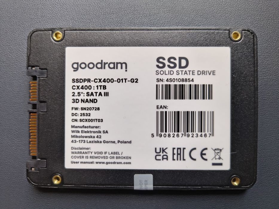 SSD Goodram CX400 1TB (tylko 259 godzin)