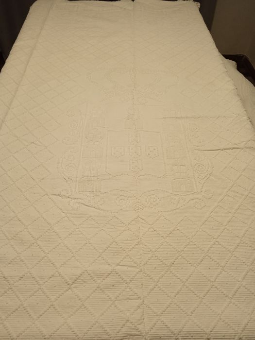 Colcha de linho com Brasão,Nova