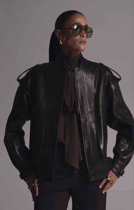 Теплая кожаная курточка svirid gots label / кожа Louis Vuitton