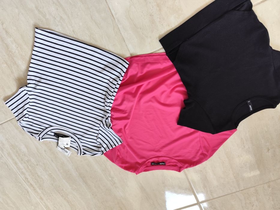 Nowe crop topy 3 szt XS koszulki t-shirty