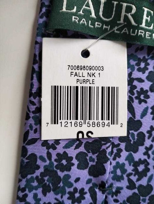 Нова краватка галстук ralph lauren з квітами бузкова фіолетова