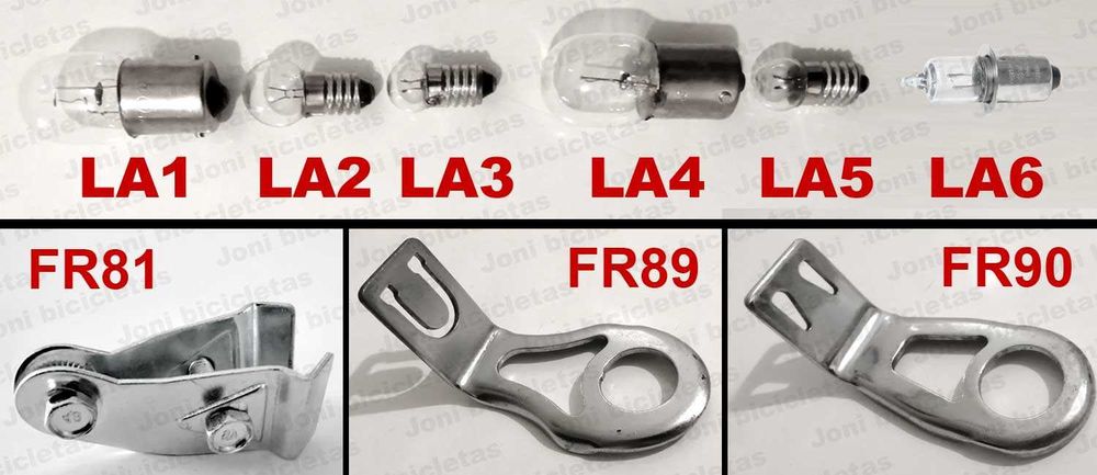 Suportes de farol e suportes de dínamo de bicicleta