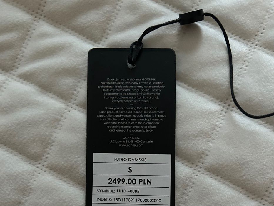 Ochnik ekskluzywny płaszcz damski z zapięciem na kęski i napy r. S