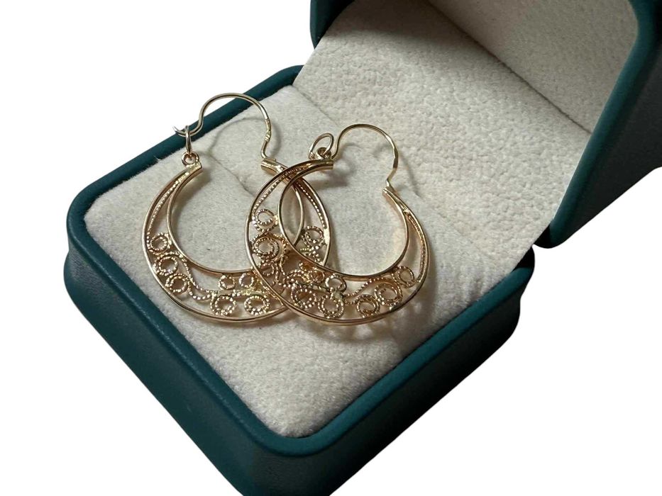 Zjawiskowe złote kolczyki 3,5CM/585/3,73G.