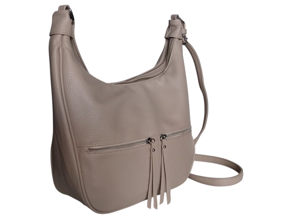 Torebka Damska Shopper, Listonoszka Na Ramię, Miejski Styl Beżowy, 2 Komory