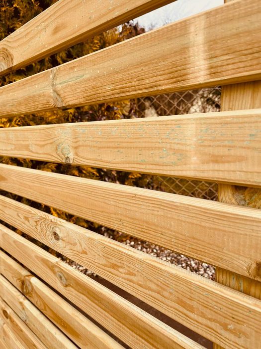 Nowoczesny Płot Ogrodowy Drewniany Przęsło 180 cm Pergola