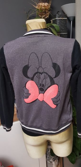 Disney bluza  Minnie na zamek bomberka z cekinami i brokatem r.146