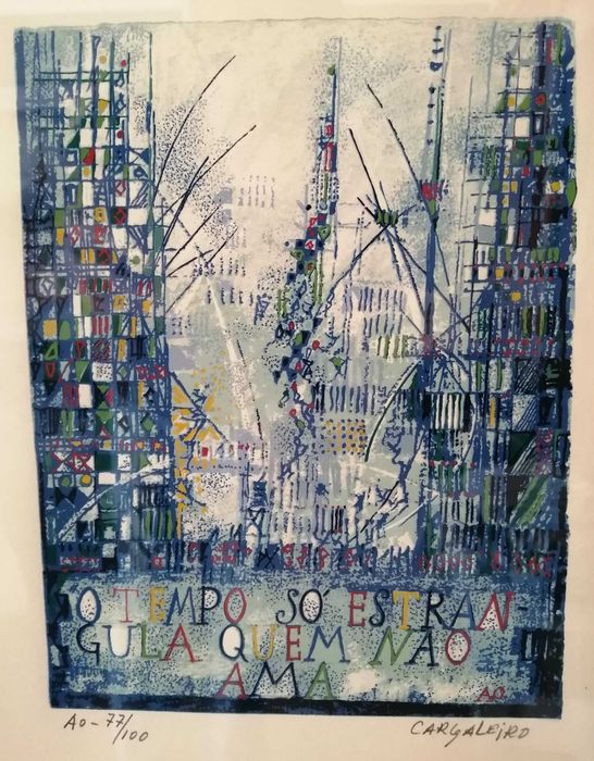 Serigrafia Cargaleiro - O Tempo só Estrangula quem não Ama