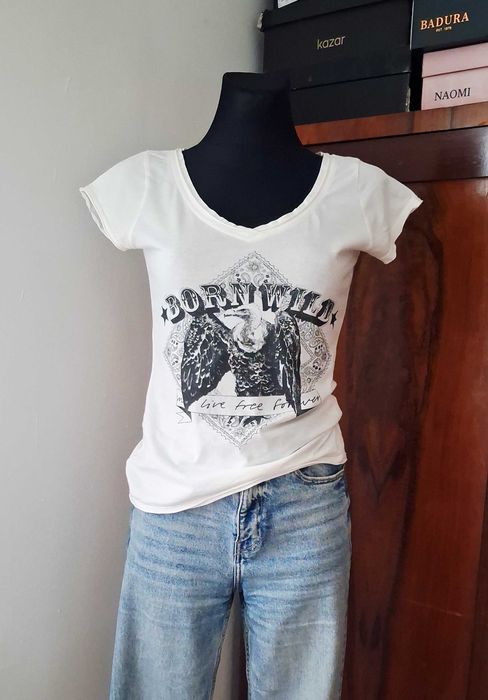 T-shirt, koszulka bawełniana, XS, H&M.
