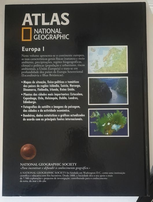 ATLAS - National Geographic I ,II e III Volumes com 27 cm X 36 cm - Excelente estado
