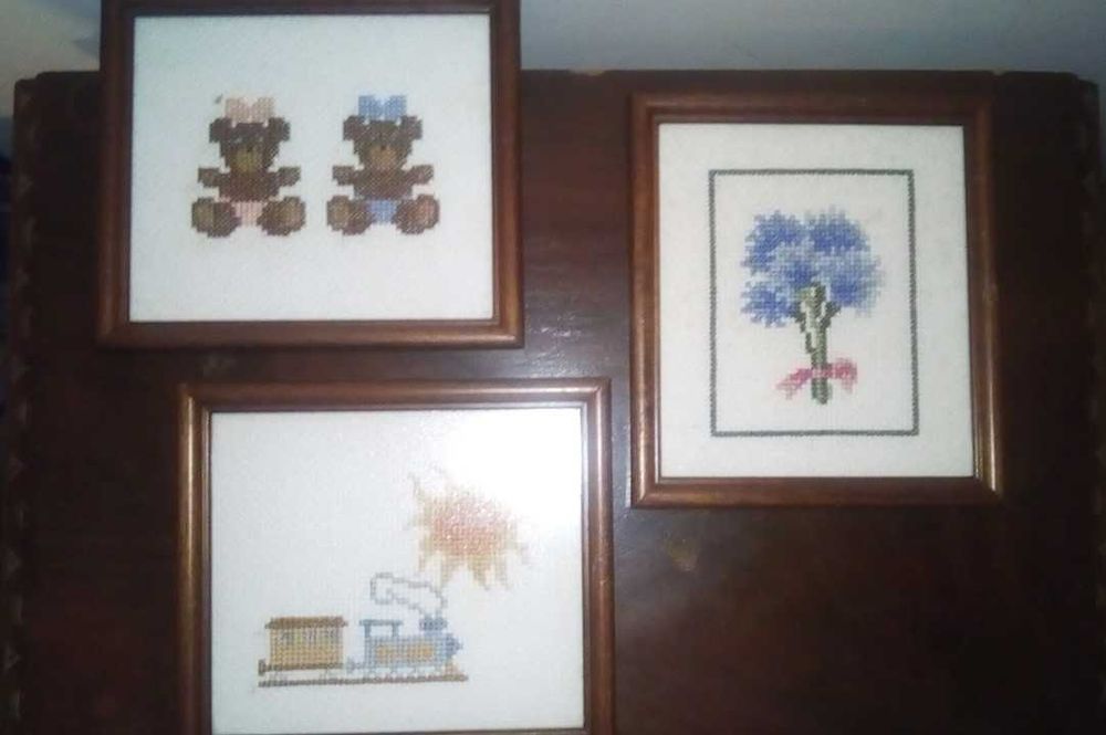 3 Cross-Stitch Pictures