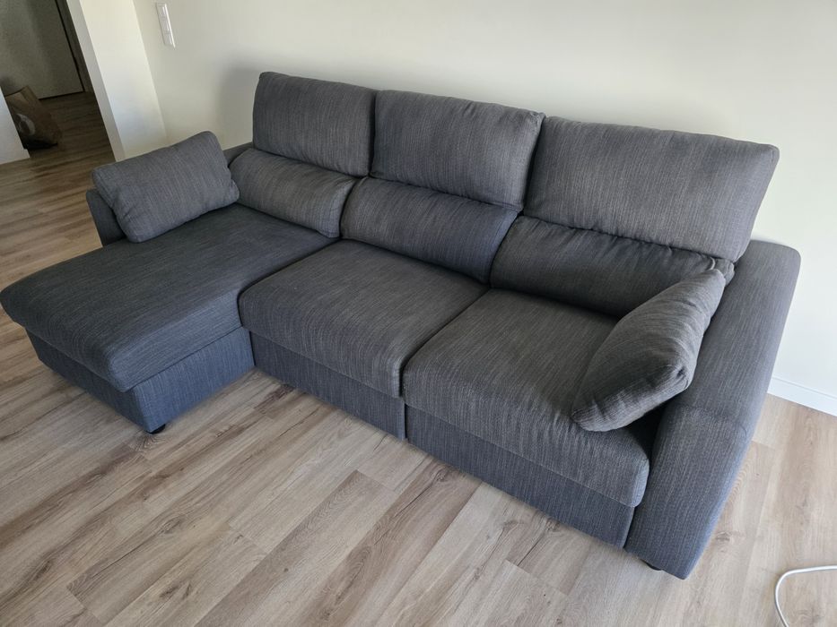 Sofá 3 lugares com chaise longue