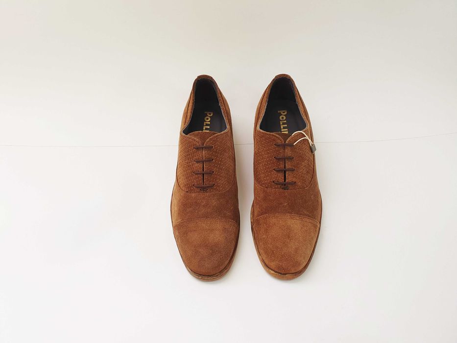 Мужские замшевые туфли Pollini 40 25.5 см 6 UK коричневые