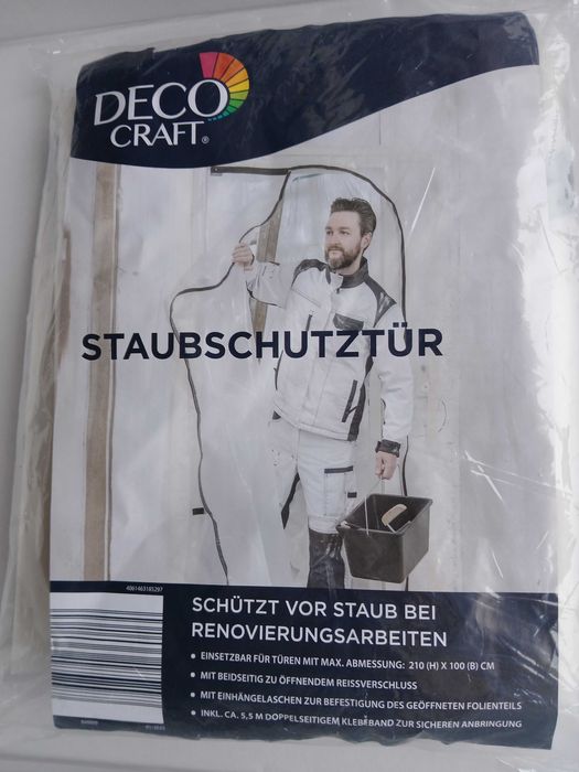 KURTYNA przeciwpyłowa DRZWI foliowe 215X110cm remont zestaw 5SZT