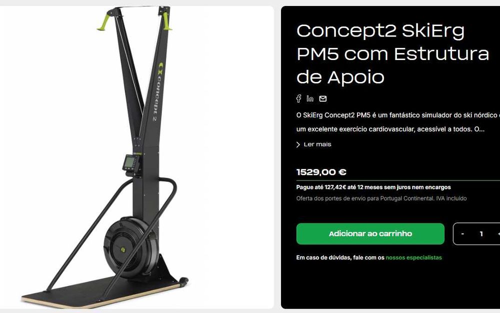 SkiErg2 Concept2 com PM5 + Estrutura de Apoio | Como Novo!484803247017840640