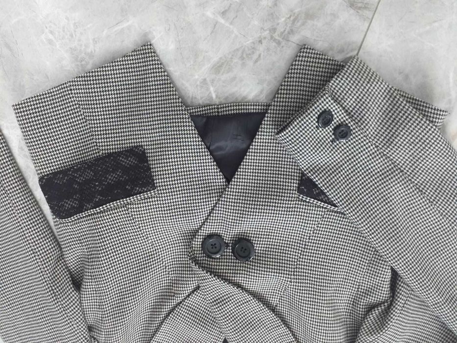 szara elegancka damska marynarka świąteczna vintage klasyczna S