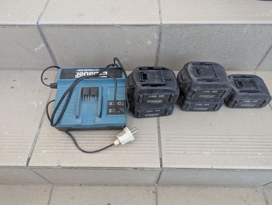 Zestaw 5 baterii Erbauer 36V 2ah li-ion+ ładowarka 36V