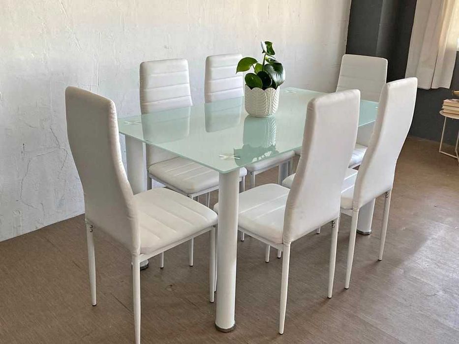 barata mesa e 6 cadeiras novas envios gratis