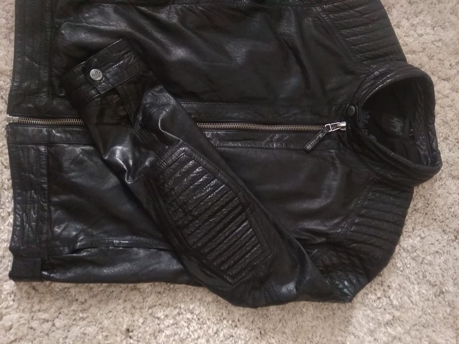 Чоловіча шкіряна куртка gipsy. Мото куртка