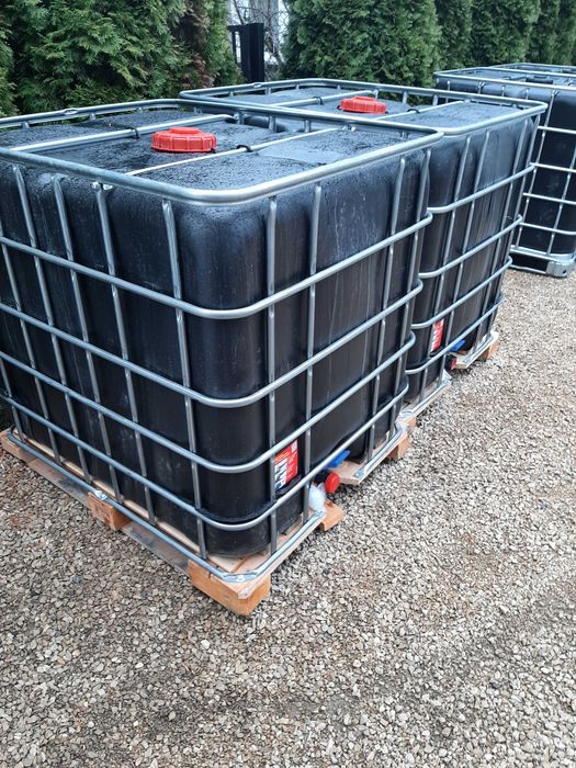Mauzer 1000l Czarny Paletopojemnik Zbiornik na wode Okazja Kłobuck • OLX.pl