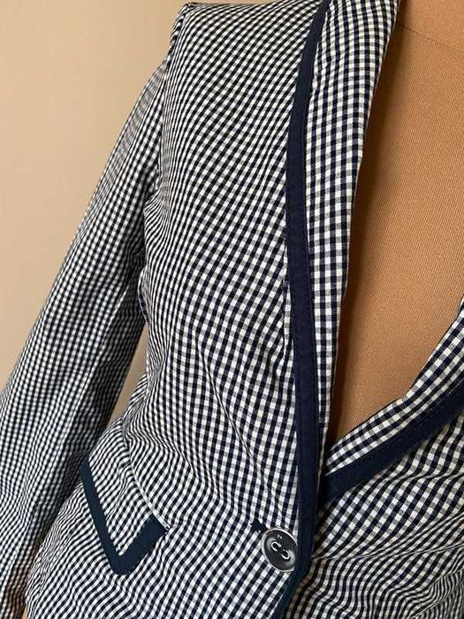 Mango mng zakiet kratka pepitka granat blazer marynarka 36 38