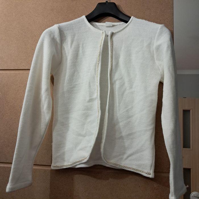 Sweter komunia złota lamówka 164