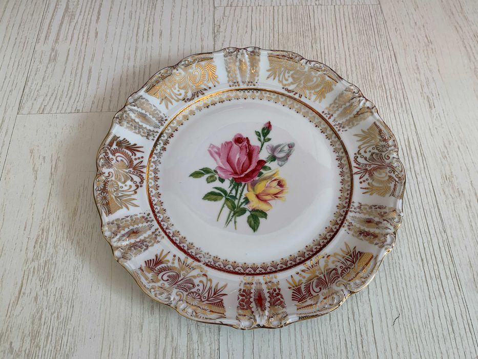 Wyjątkowy talerz Bavaria 1920 antyczny 25,5cm porcelana sygnatura