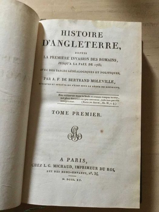 História de Inglaterra desde a invasão dos Romanos até 1763. Ano 1815.