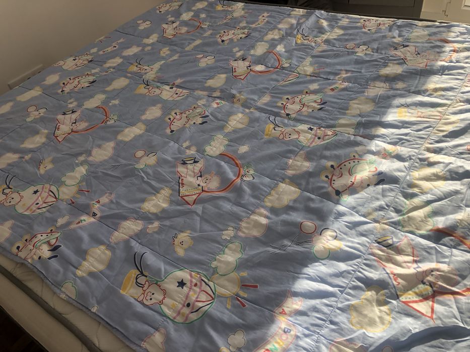 Edredon infantil com bonecos, para cama de solteiro