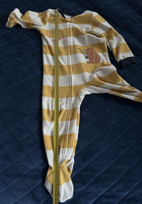 Polarowe biało-żółte pidżamy/śpiochy Carter’s 2 latka