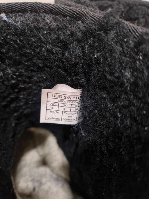 UGG classic short glitter - czarne, śniegowce, buty zimowe, wełna meri