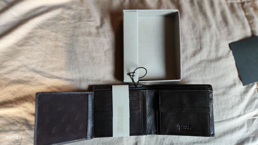 Camel Active Dust brązowy skórzany portfel męski ochrona RFID