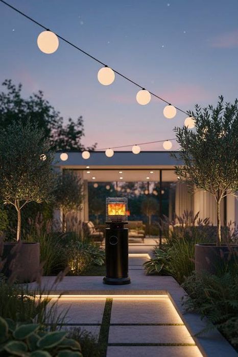 Вуличний газовий обігрівач  13 кВт з ефектом полум’я (Польща)