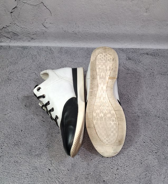 Кроссовки Max Mara женские ботинки кожаные чёрные и белые