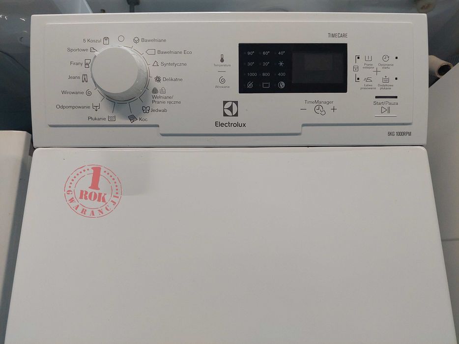 ROK GWARANCJA Pralka Electrolux TimeManager EWT11064IHW TimeCare 1000 obr. 6 kg Dotykowy ekran LED Miękkie otwieranie Dowóz w dniu zakupu! AGDcomplex